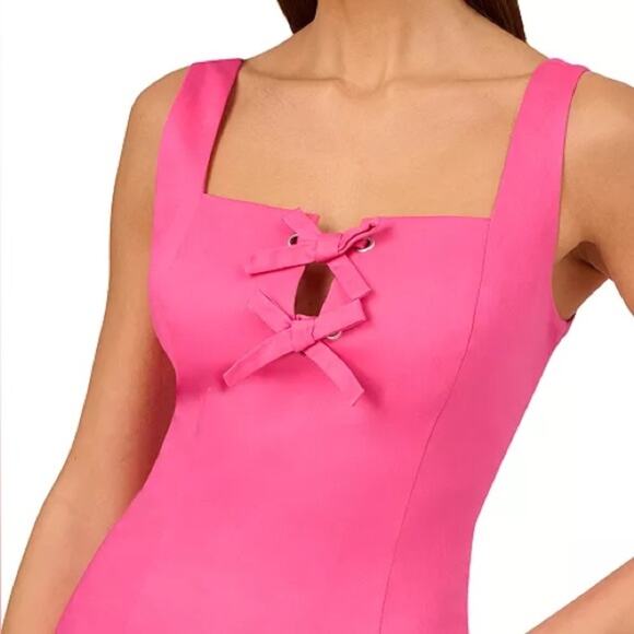 Adrianna by Adrianna Papell Women's Bow-Trim Sheath Dress Magenta Sz 10 NWT - Picture 3 of 9